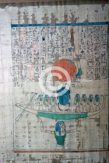 Image of the Egyptian creative myth from the Papyrus of Anhai. Artist: Unknown