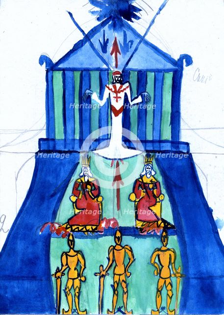 Image of theocracy (conspiracy of the popes), Early 1900s. Creator: Bely, Andrei (1880-1934).