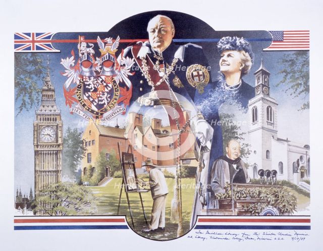 Images relating to Winston Churchill Memorial Library, St Mary Aldermanbury, London, 1989. Artist: Anon