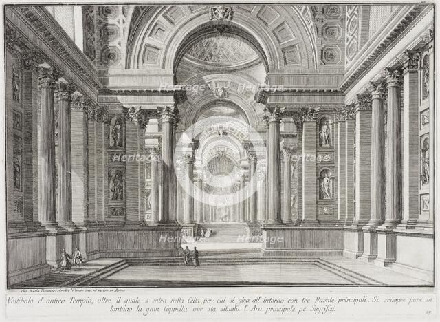 Imaginary ancient temple designed in the style of those built in honor of the Goddess... c1743. Creator: Giovanni Battista Piranesi.
