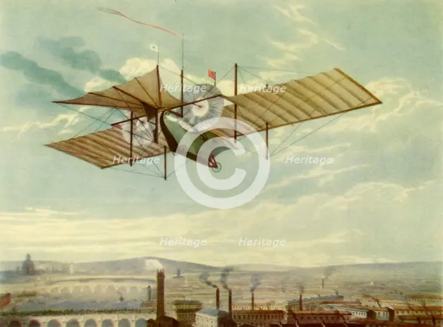 'Imaginary Flight of Henson's "Ariel"', 1843, (1944).  Creator: Day & Haghe.