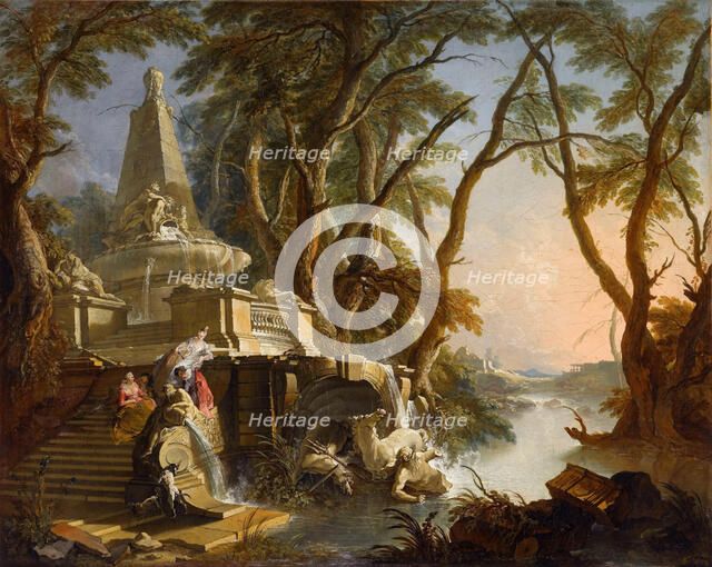 Imaginary Landscape: The River. Artist: Lajoue, Jacques, de (1686-1761)
