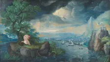 Imaginary Landscape with St. John on Patmos, c1554-1593. Creator: Hans Bol