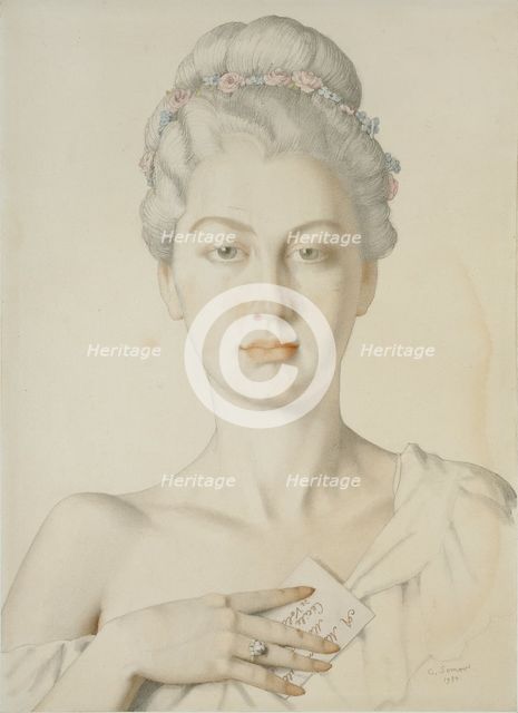 Imaginary Portrait of Cécile de Volanges in Choderlos de Laclos's 'Liaisons dangereuses', 1934. Artist: Konstantin Somov.