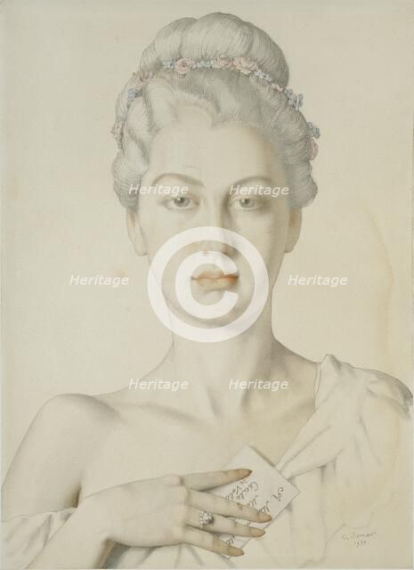 Imaginary Portrait of Cécile de Volanges in Choderlos de Laclos's 'Liaisons dangereuses', 1934. Artist: Konstantin Somov.