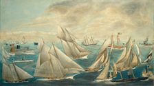 Imaginary Regatta of America's Cup Winners, 1889 or after. Creator: Unknown