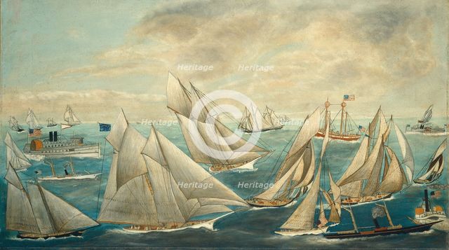 Imaginary Regatta of America's Cup Winners, 1889 or after. Creator: Unknown.