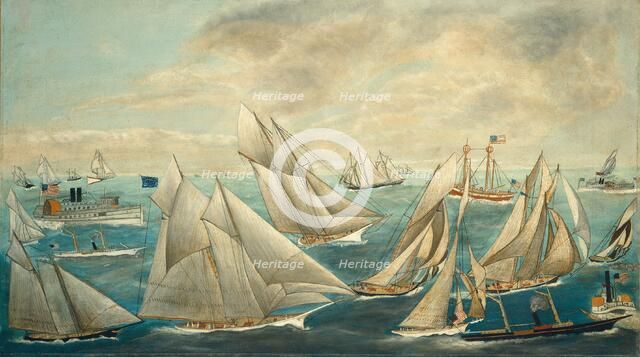 Imaginary Regatta of America's Cup Winners, 1889 or after. Creator: Unknown.