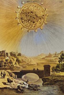 Imaginary topography of the Sun, 1683. Creator: Jules Jean Marie Joseph Huyot