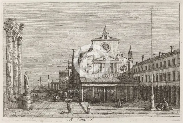 Imaginary View of S. Giacomo di Rialto [upper right], c. 1735/1746. Creator: Canaletto.