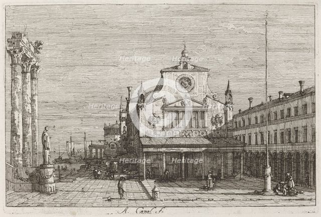 Imaginary View of S. Giacomo di Rialto [upper right], c. 1735/1746. Creator: Canaletto.