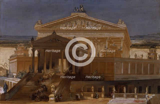 Imaginary view of the Temple of Jupiter Capitolinus, Rome, c1810-1860. Creator: Charles Robert Cockerell.