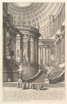 Imaginery ancient temple designed in the style of those built in honor of the Goddess ..., ca. 1750. Creator: Giovanni Battista Piranesi