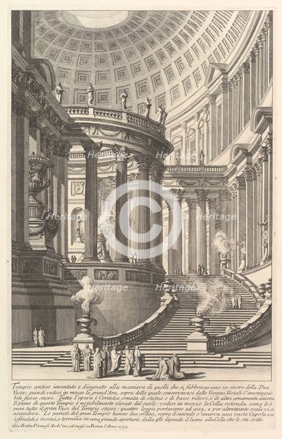 Imaginery ancient temple designed in the style of those built in honor of the Goddess ..., ca. 1750. Creator: Giovanni Battista Piranesi.
