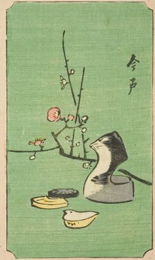 Imado, section of a sheet from the series "Cutout Pictures of Famous Places in Edo...", 1857. Creator: Ando Hiroshige