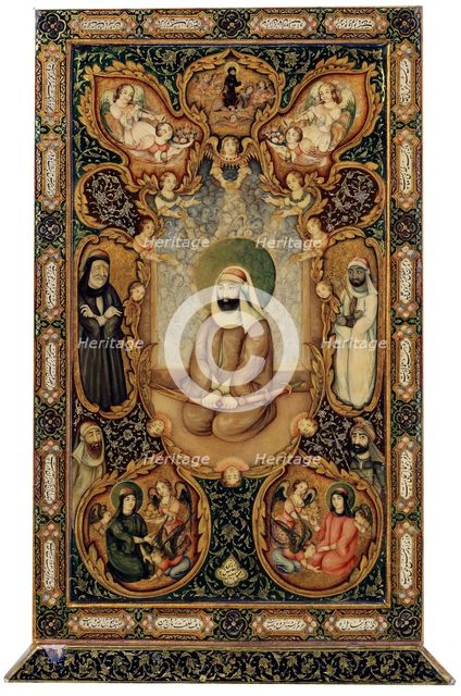 Imam Ali (Ali ibn Abi Talib) with his sons Hasan and Husayn, 1871. Creator: Anonymous.