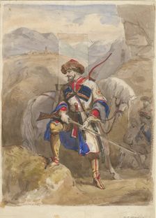 Imam Shamil (1797-1871), 1854. Artist: Anonymous