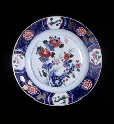 Imari-style plate, Qing dynasty, China, mid 18th century. Creator: Unknown