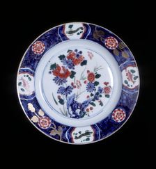 Imari-style plate, Qing dynasty, China, mid 18th century. Creator: Unknown