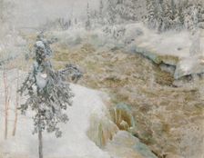 Imatra Falls in Snow; Imatra in Winter, 1893. Creator: Akseli Gallen-Kallela