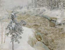 Imatra Falls in Snow; Imatra in Winter, 1893. Creator: Akseli Gallen-Kallela