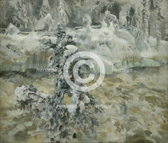 Imatra in wintertime, 1893. Artist: Gallen-Kallela, Akseli (1865-1931)