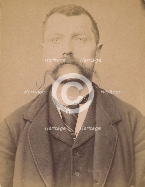 Imhof. Louis, Alfred. 37 ans, né à Mex (Suisse). Journalier. Anarchiste. 1/3/94., 1894. Creator: Alphonse Bertillon.