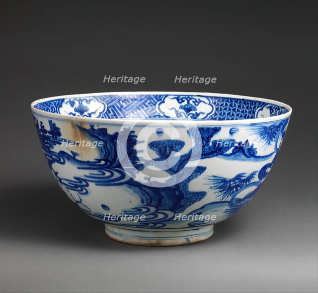 Imitation Blue-and-white Bowl, Iran, 17th century. Creator: Unknown.