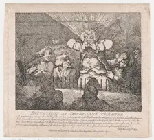 Imitations at Drury-Lane Theatre (Picturesque Beauties of Boswell, Part the Secon..., June 20, 1786. Creator: Thomas Rowlandson