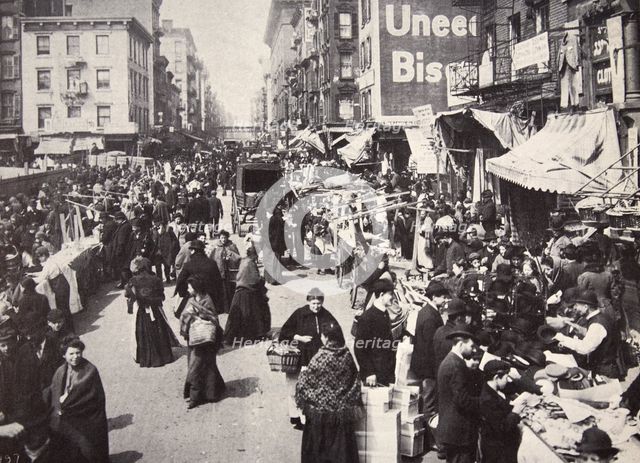 Immigrants on New York City's East Side, USA, 1900s.  Creator: Unknown.