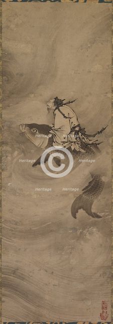 Immortal Riding on a Carp, c. 1600. Creator: Unknown.