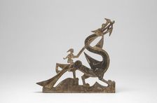 Immortals Riding Dragons: Section of a Tomb Pediment, Han dynasty, 1st century B.C./A.D. Creator: Unknown