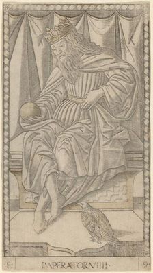 Imperator (Emperor), c. 1465. Creator: Master of the E-Series Tarocchi