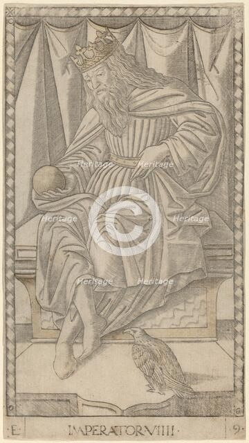 Imperator (Emperor), c. 1465. Creator: Master of the E-Series Tarocchi.