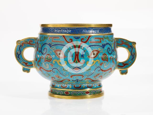Imperial censer in shape of ancient ritual food container (gui), 1736-1795. Creator: Unknown.