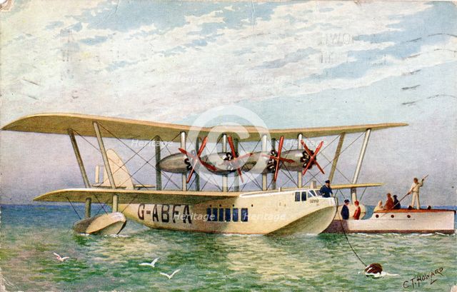 Imperial Airways Flying Boat 'Scipio', 1934. Creator: C.T. Howard.