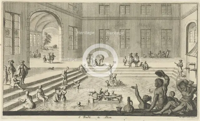 Imperial bath in Aachen, 1682. Creator: Luyken, Jan (Johannes) (1649-1712).