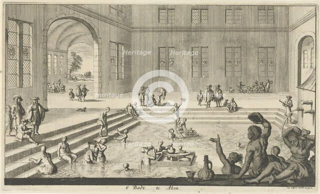 Imperial bath in Aachen, 1682. Creator: Luyken, Jan (Johannes) (1649-1712).