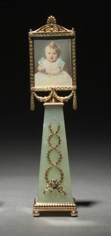 Imperial Framed Miniature: Portrait of Grand Duchess Olga Nicolaievna, 1896. Creator: House of Fabergé, (Russian, 1842-1918); Mikhail Evlampievich Perkhin (Russian, 1860-1903); Johannes Zehngraf (Russian, 1857-1908)