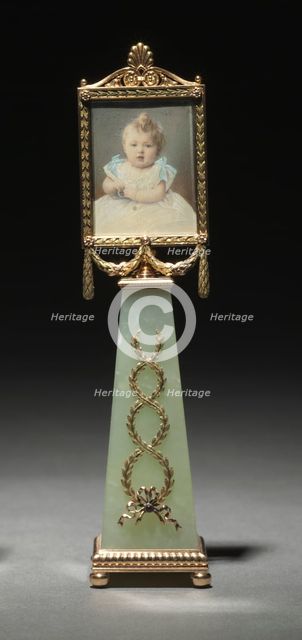 Imperial Framed Miniature: Portrait of Grand Duchess Olga Nicolaievna, 1896. Creator: House of Fabergé, (Russian, 1842-1918); Mikhail Evlampievich Perkhin (Russian, 1860-1903); Johannes Zehngraf (Russian, 1857-1908).
