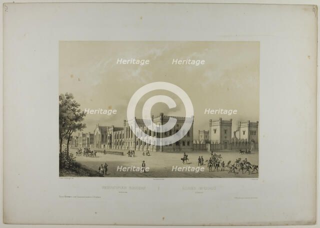 Imperial Stables, Petrodvorets, c. 1820. Creator: C. Schultz.