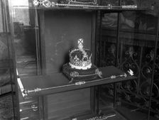 Imperial State Crown and Sceptre with the Dove, 1953. Creator: Arthur Charles Kirby Ware