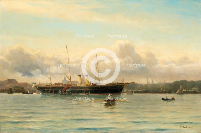 Imperial Yacht Polestar in Copenhagen Harbour. Artist: Lübbers, Holger Peter Svane (1850-1931)