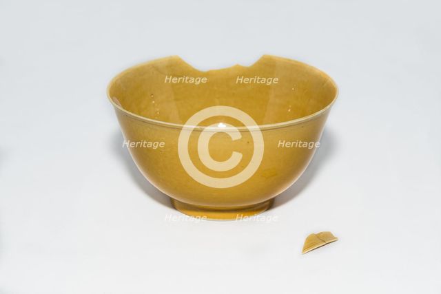 Imperial yellow bowl, 1875-1908. Creator: Unknown.