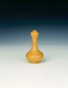 Imperial yellow glazed garlic head vase, Qing dynasty, China, 1650-1699. Creator: Unknown