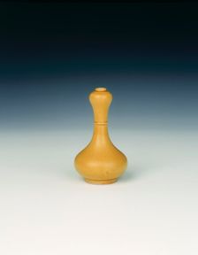 Imperial yellow glazed garlic head vase, Qing dynasty, China, 1650-1699. Creator: Unknown