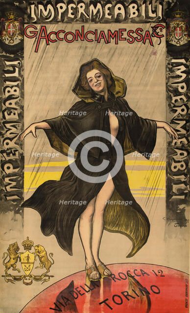 Impermeabili G. Acconciamessa, 1897. Creator: Carpanetto, Giovanni Battista (1863-1928).