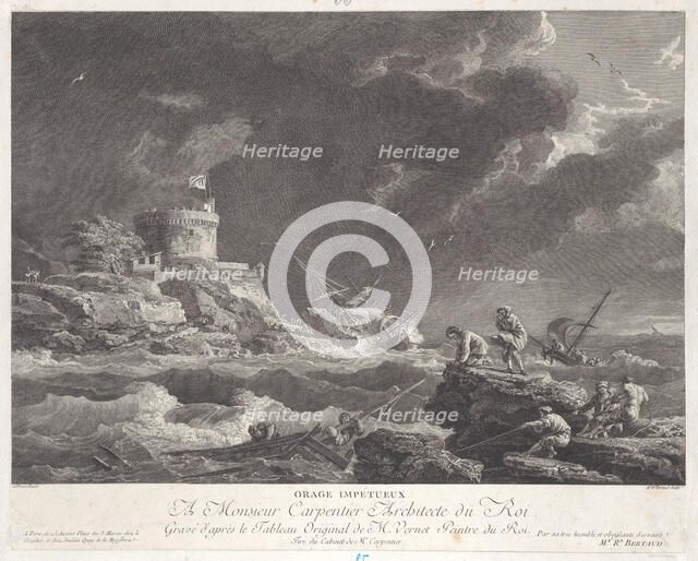 Impetuous Storm, ca. 1770. Creator: Bertaud.