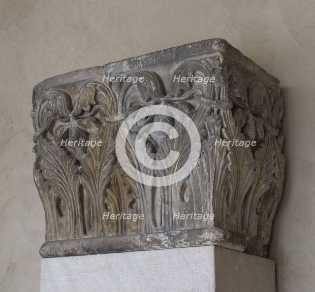 Impost Block with Acanthus Decoration, French, 12th century. Creator: Unknown.