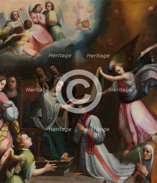 Imposition of the chasuble on Saint Ildefonso, between 1603 and 1609. Creator: Santiago Moran the Elder.